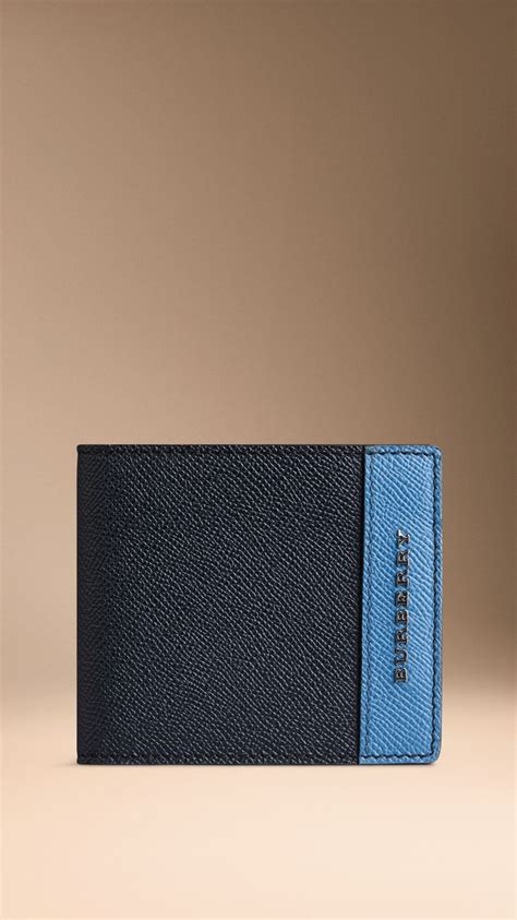 burberry colour block london leather folding wallet